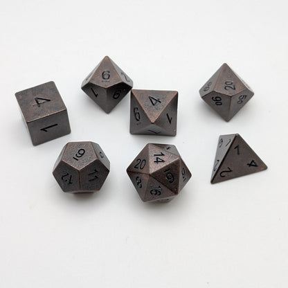 Copper Ore - 7 Piece DnD Dice Set | Metal RPG Gaming Dice