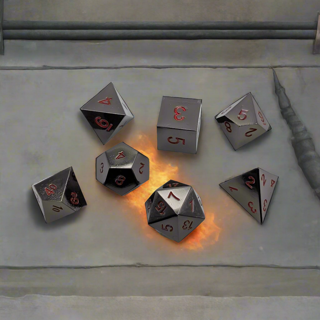 Ancient Passions - 7 Piece DnD Dice Set | Metal RPG Gaming Dice Main image