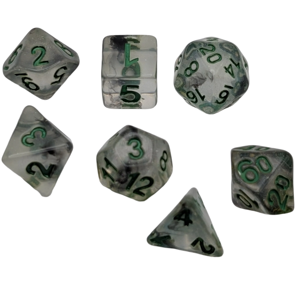 Shining Stars - 7 Piece DnD Dice Set | Acrylic RPG Gaming Dice - Collectors World Toys