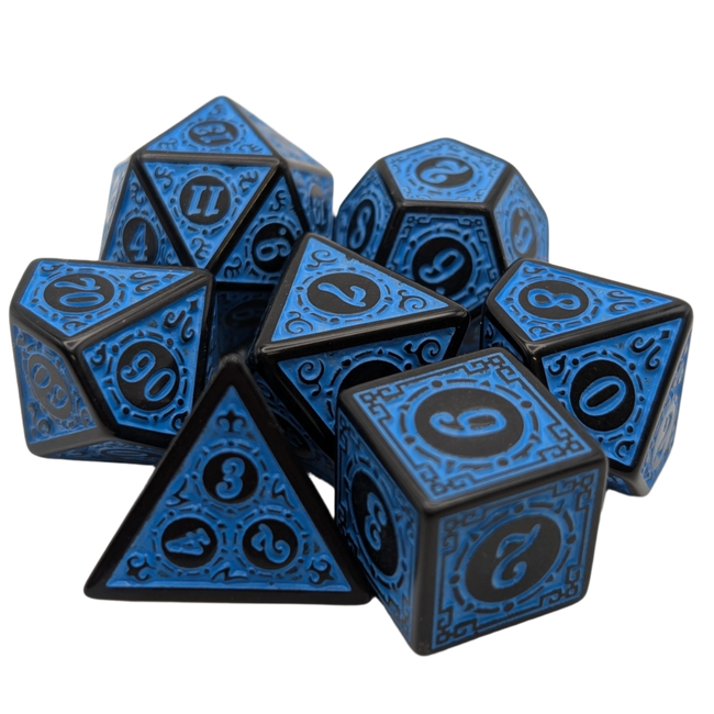 Magic Flame (Blue) - Enchanted Seas - 7 Piece DnD Dice Set | Acrylic RPG Gaming Dice - Collectors World Toys Hover Image