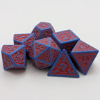 Magic Flame (Red Blue) - "Enchanted Hero" - 7 Piece DnD Dice Set | Acrylic RPG Gaming Dice - Collectors World Toys