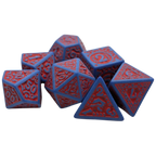 Magic Flame (Red Blue) - "Enchanted Hero" - 7 Piece DnD Dice Set | Acrylic RPG Gaming Dice - Collectors World Toys