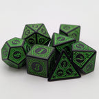 Magic Flame (Green) - "Enchanted Ent" - 7 Piece DnD Dice Set | Acrylic RPG Gaming Dice - Collectors World Toys