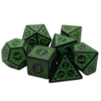 Magic Flame (Green) - "Enchanted Ent" - 7 Piece DnD Dice Set | Acrylic RPG Gaming Dice - Collectors World Toys