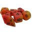 Orange and Yellow "Candlelight" - 7 Piece Glow in the Dark DnD Dice Set | Acrylic RPG Gaming Dice