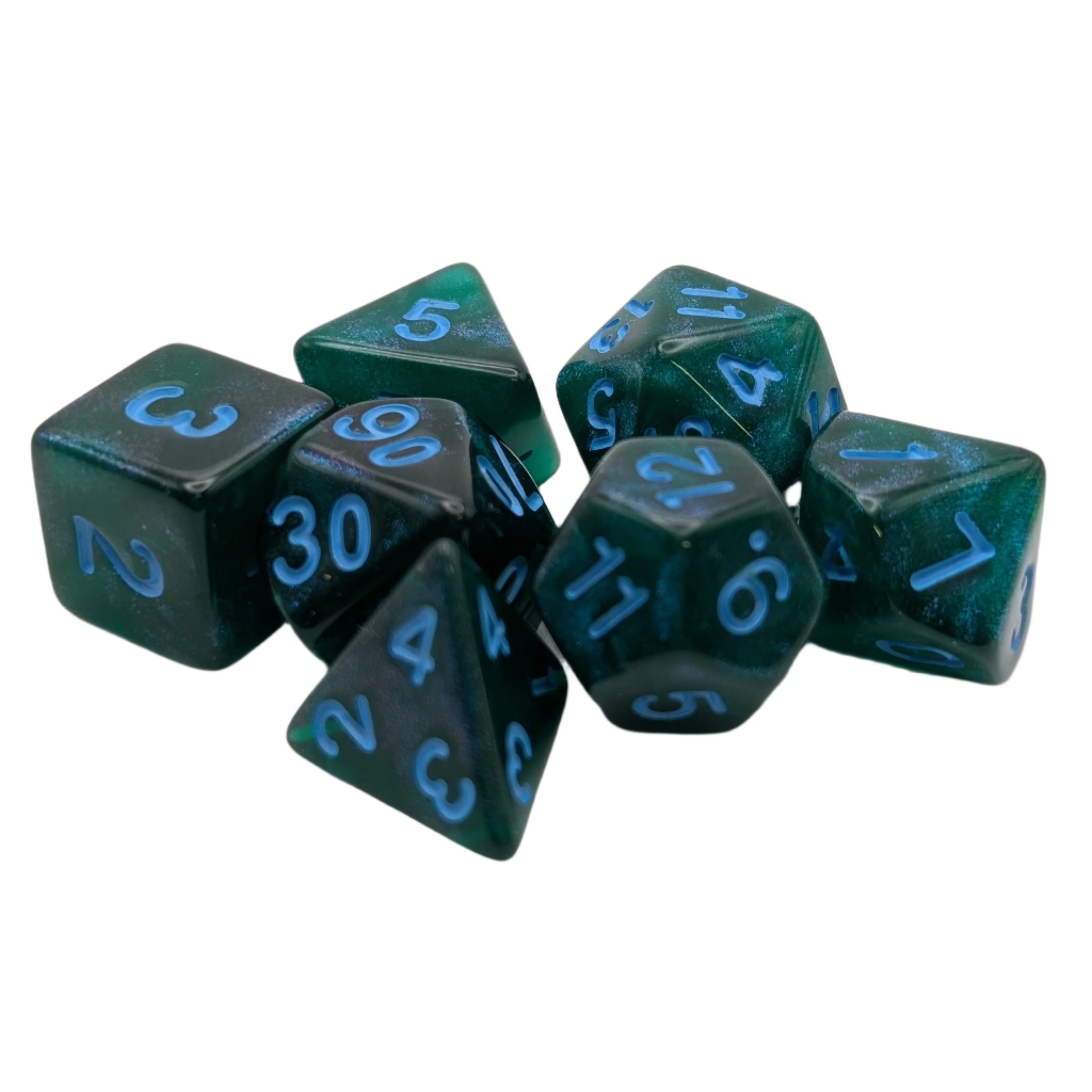 Lake Bottom - 7 Piece DnD Dice Set | Acrylic RPG Gaming Dice - Collectors World Toys