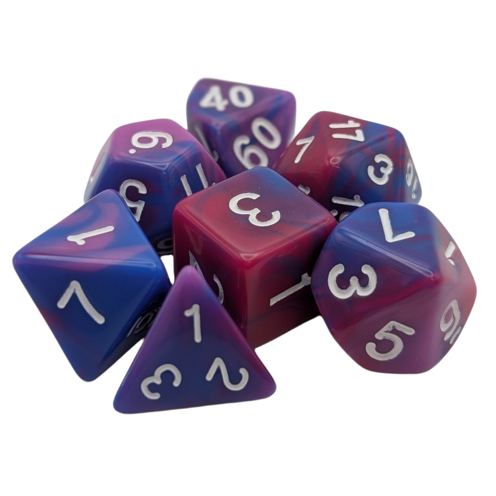 Fantasy Imagination - 7 Piece DnD Dice Set | Acrylic RPG Gaming Dice - Collectors World Toys