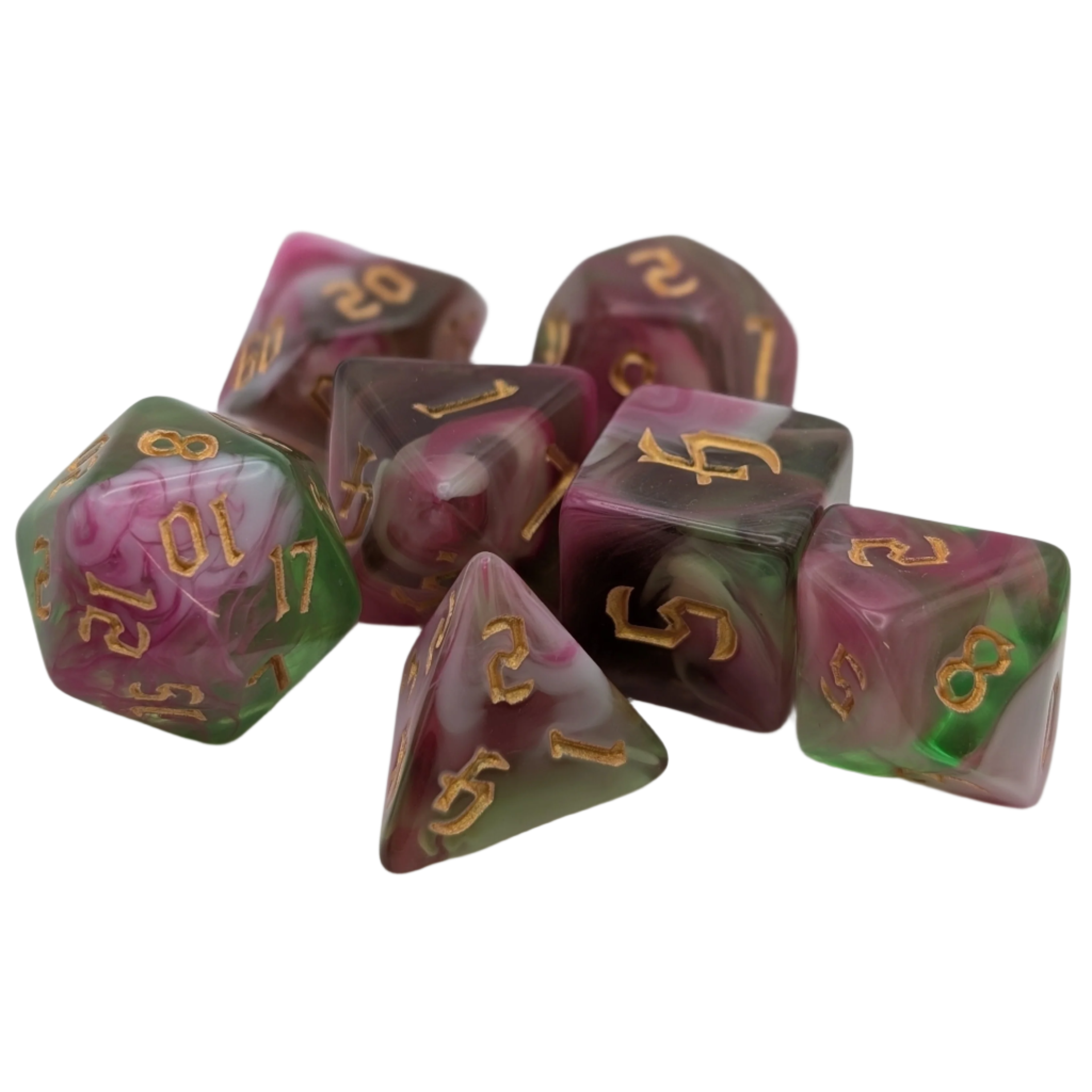 Superbloom - 7 Piece DnD Dice Set | Acrylic RPG Gaming Dice - Collectors World Toys