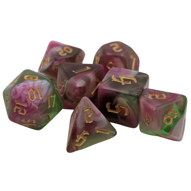 Superbloom - 7 Piece DnD Dice Set | Acrylic RPG Gaming Dice - Collectors World Toys Hover Image