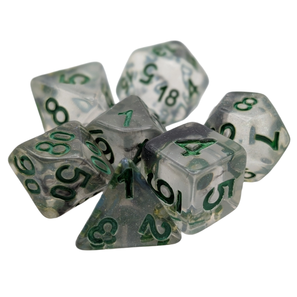 Shining Stars - 7 Piece DnD Dice Set | Acrylic RPG Gaming Dice - Collectors World Toys