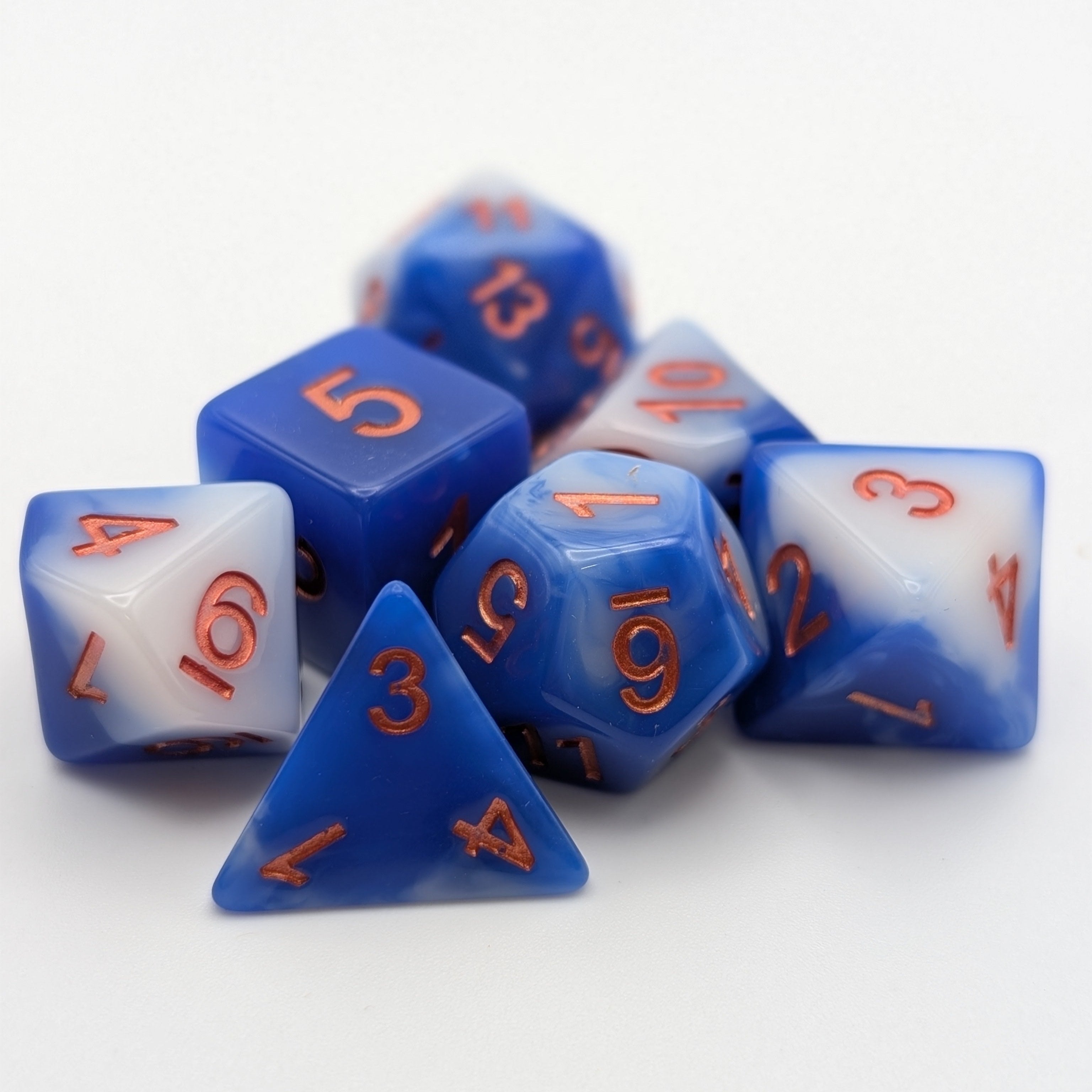 Sea and Sky- 7 Piece DnD Dice Set | Acrylic RPG Gaming Dice - Collectors World Toys