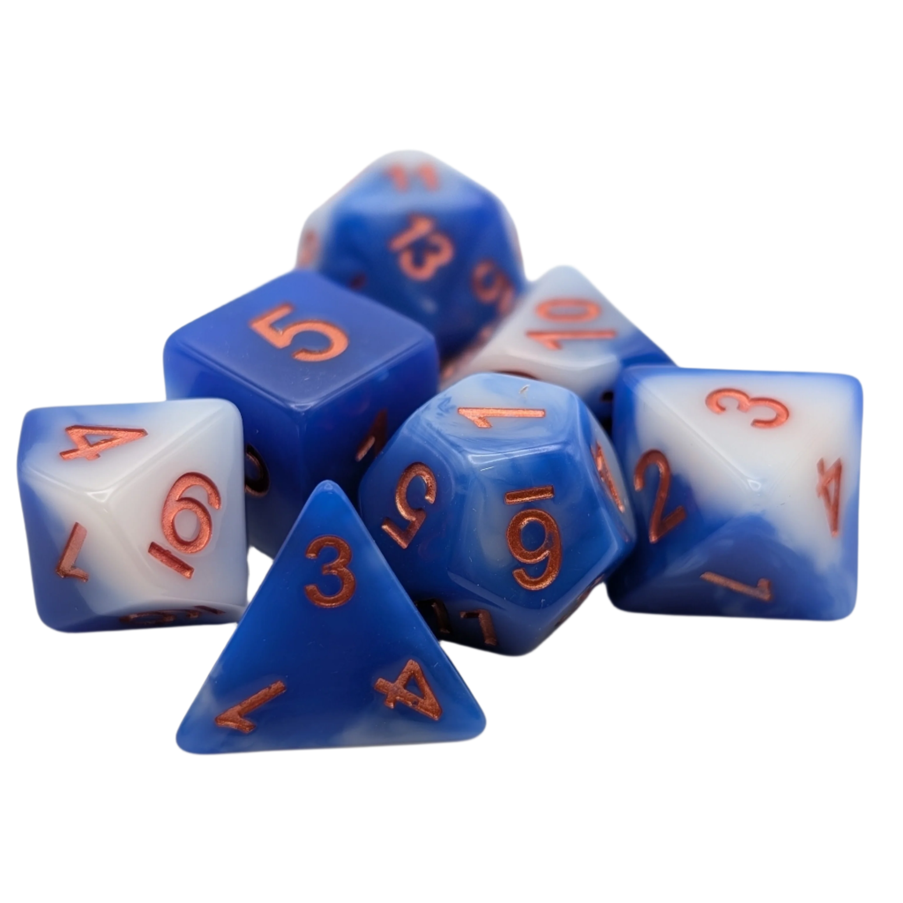 Sea and Sky- 7 Piece DnD Dice Set | Acrylic RPG Gaming Dice - Collectors World Toys