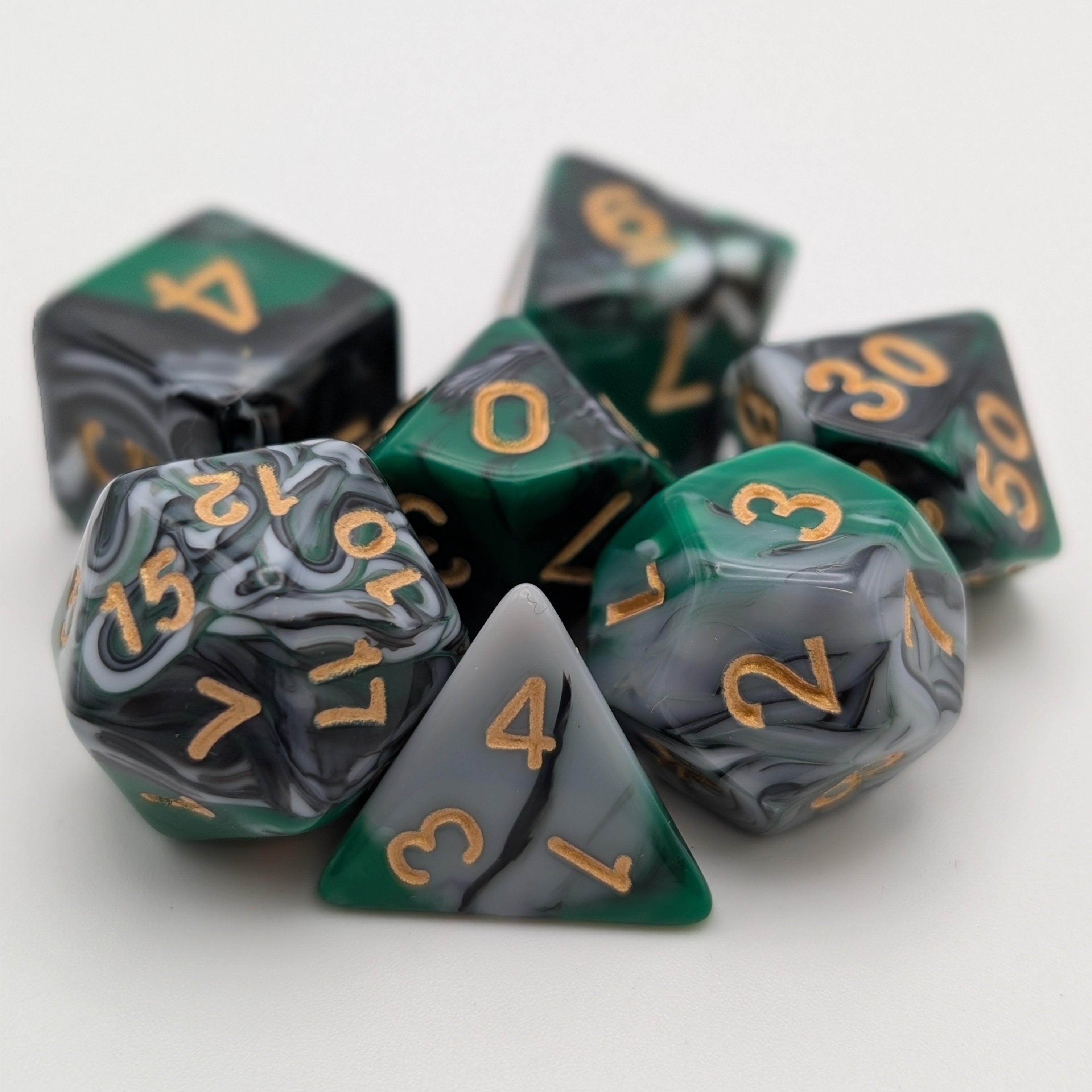 Mint Shake - 7 Piece DnD Dice Set | Acrylic RPG Gaming Dice - Collectors World Toys