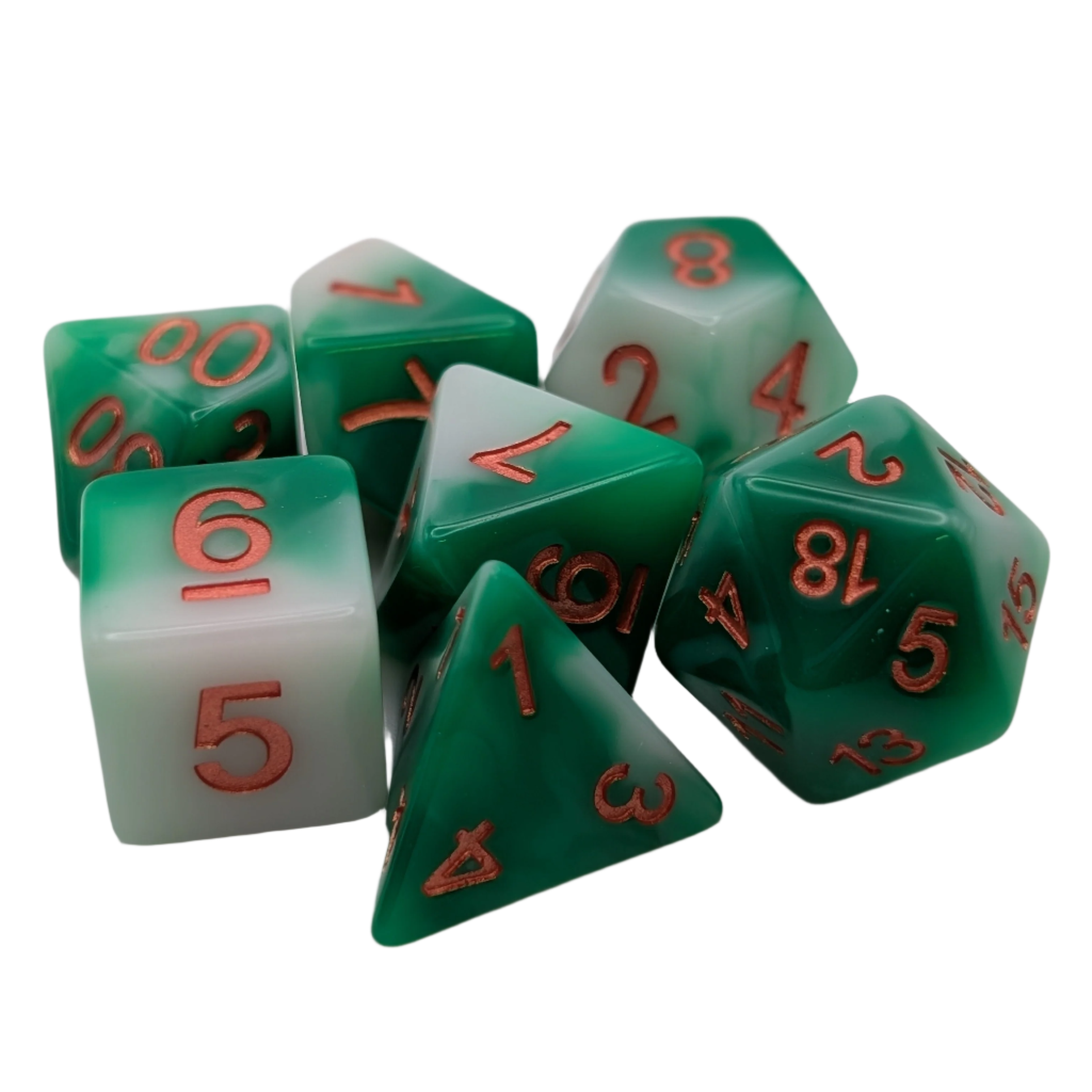 Pine Needles - 7 Piece DnD Dice Set | Acrylic RPG Gaming Dice Main image