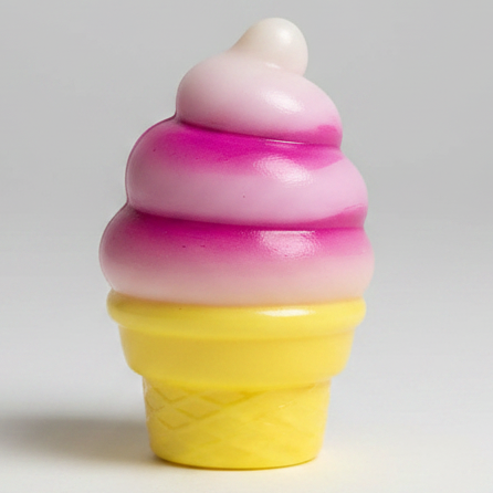 Magenta and White Swirl Ice Cream Cone Squishy (Gelatin Squish) Main image