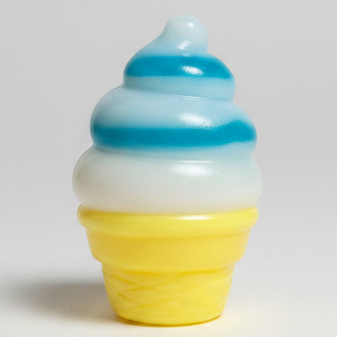 Blue and White Swirl Ice Cream Cone Squishy (Gelatin Squish) Main image