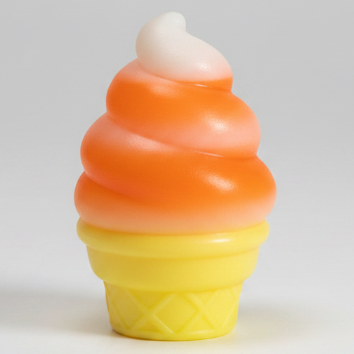 Orange and White Swirl Ice Cream Cone Squishy (Gelatin Squish) Main image