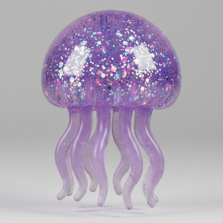 Purple Jellyfish with Tentacles (Slow-Rising Squish) Main image