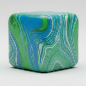 Blue vs Green Swirl Squeeze Cube (Super Slow-Rising Squish) Main image