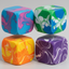 Set of Four Versus Swirl Squeeze Cubes (Super Slow-Rising Squish)