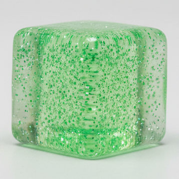 Green Translucent Glitter Mini Magic Cube by Squeeze Toys (Slow-Rising Squish) Main image