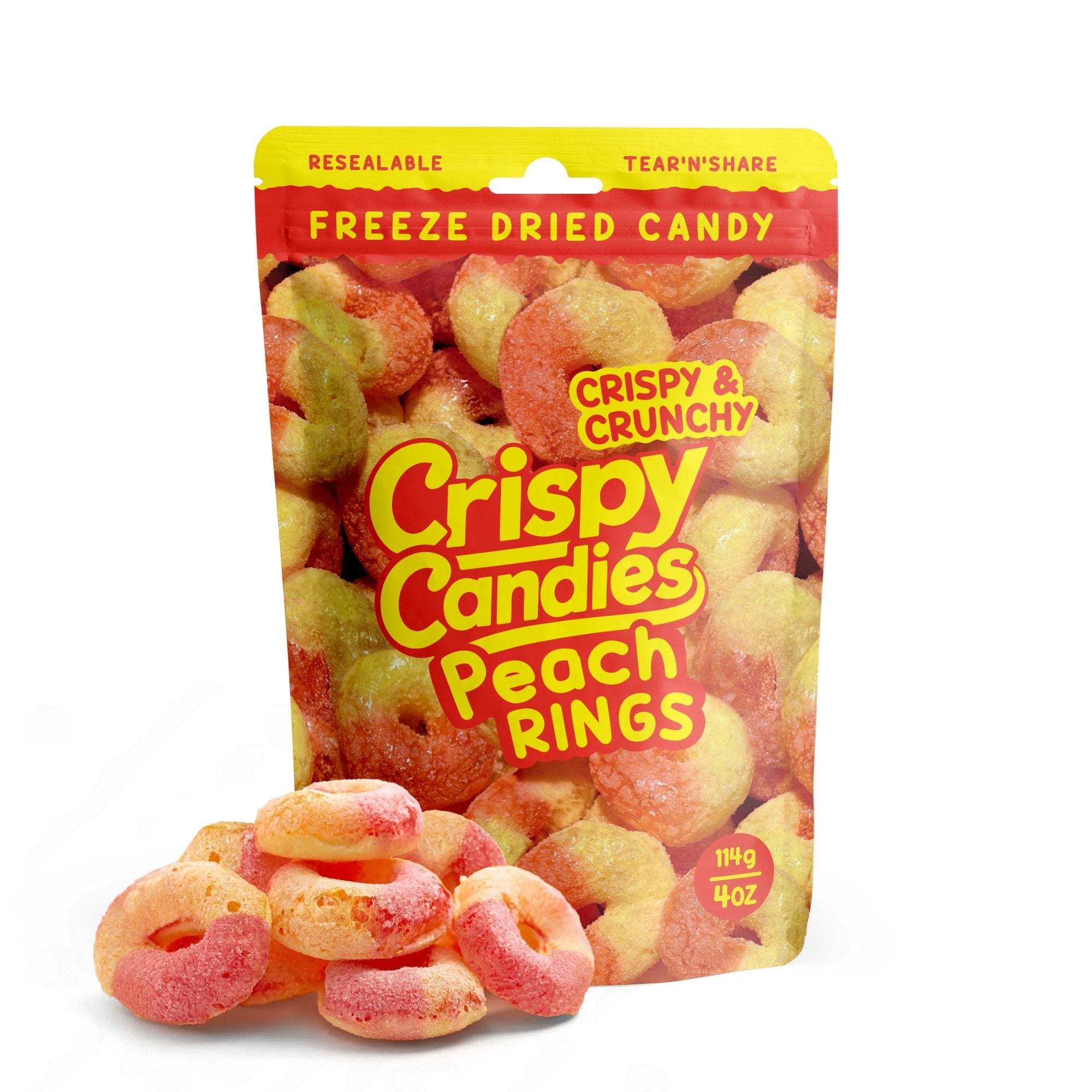 Crispy Candies - Peach Rings Freeze Dried Candy 114g Main image