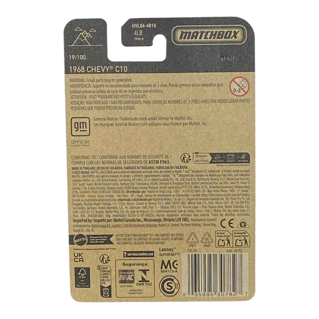 Matchbox 1968 Chevy C10 - Matchbox Series 19/100 Main Image