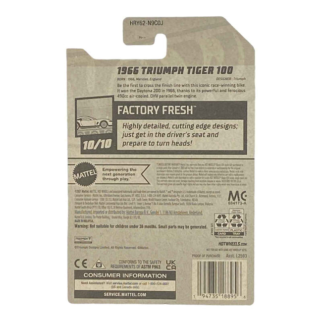 Hot Wheels 1966 Triumph Tiger 100 - Factory Fresh Series 10/10 Main Image