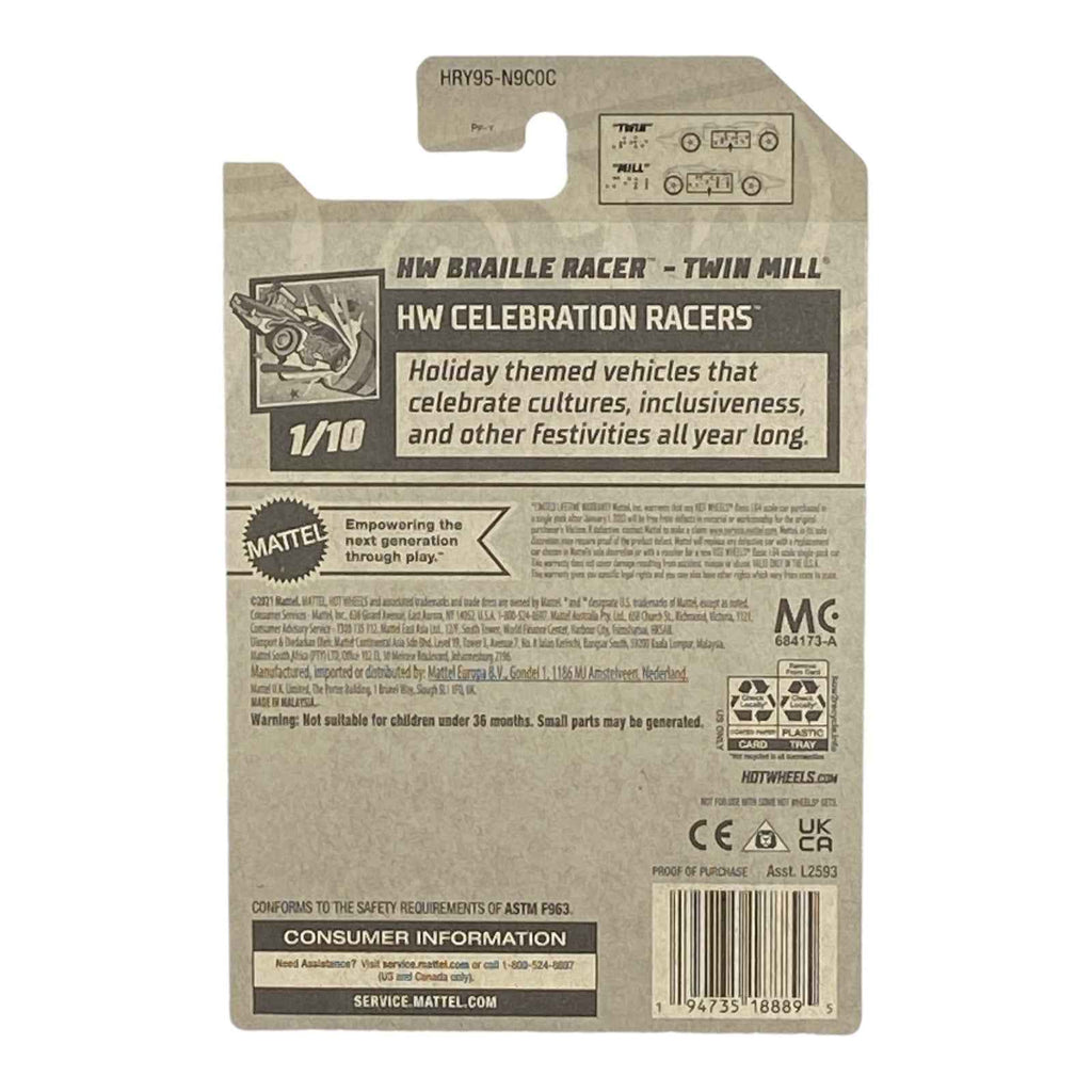 Hot Wheels HW Braille Racer - Twin Mill - Celebration Racers Series 1/10 -