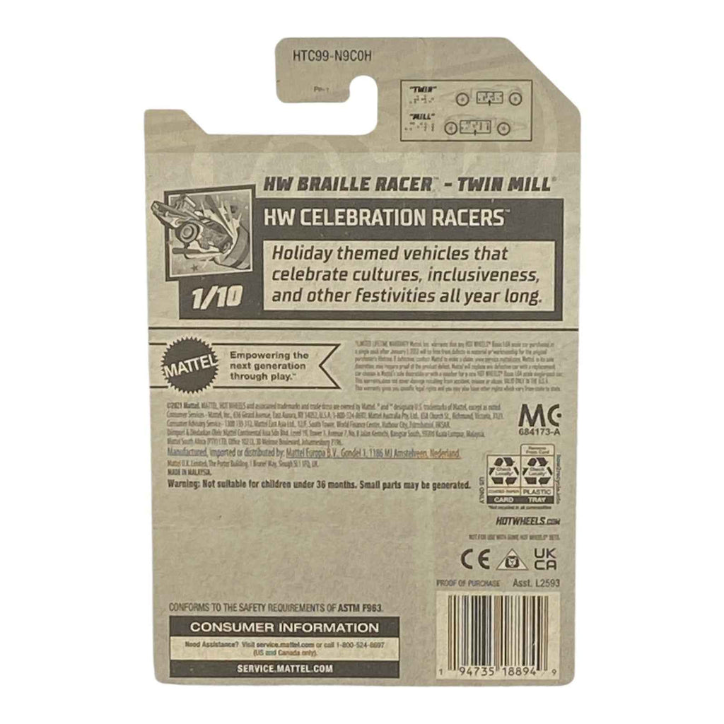 Hot Wheels HW Braille Racer - Twin Mill - Celebration Racers Series 1/10 -