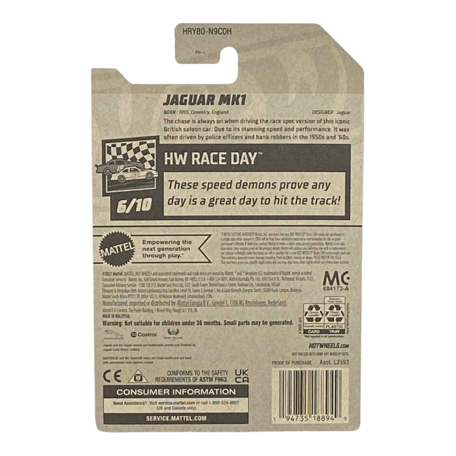 Hot Wheels Jaguar MK1 - Race Day Series 6/10 Secondary image