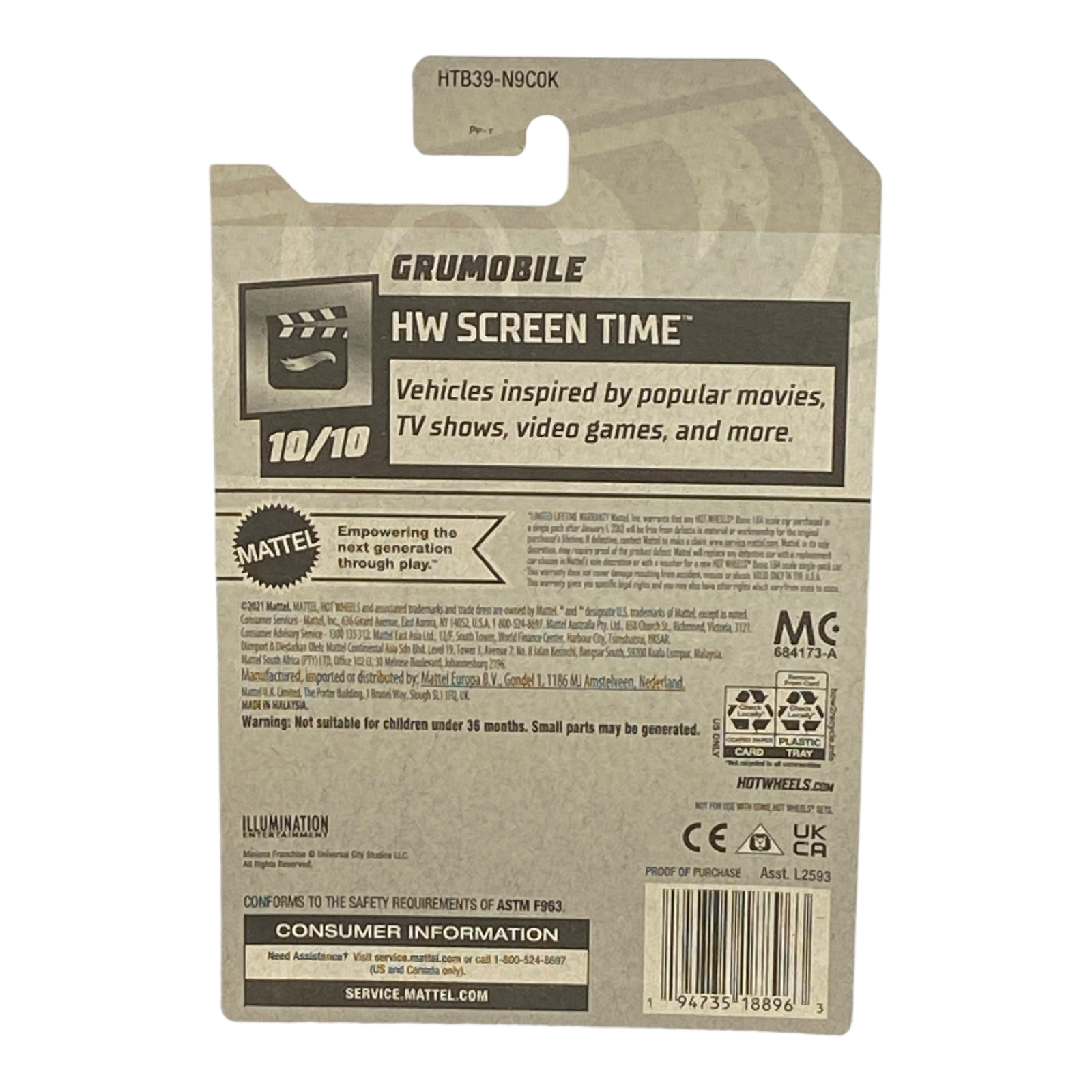 Hot Wheels Grumobile - Screen Time Series 10/10 -