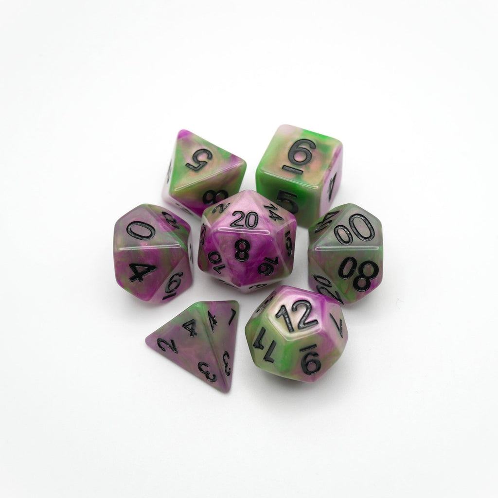 Poison Petals - 7 Piece DnD Dice Set | Acrylic RPG Gaming Dice - Collectors World Toys