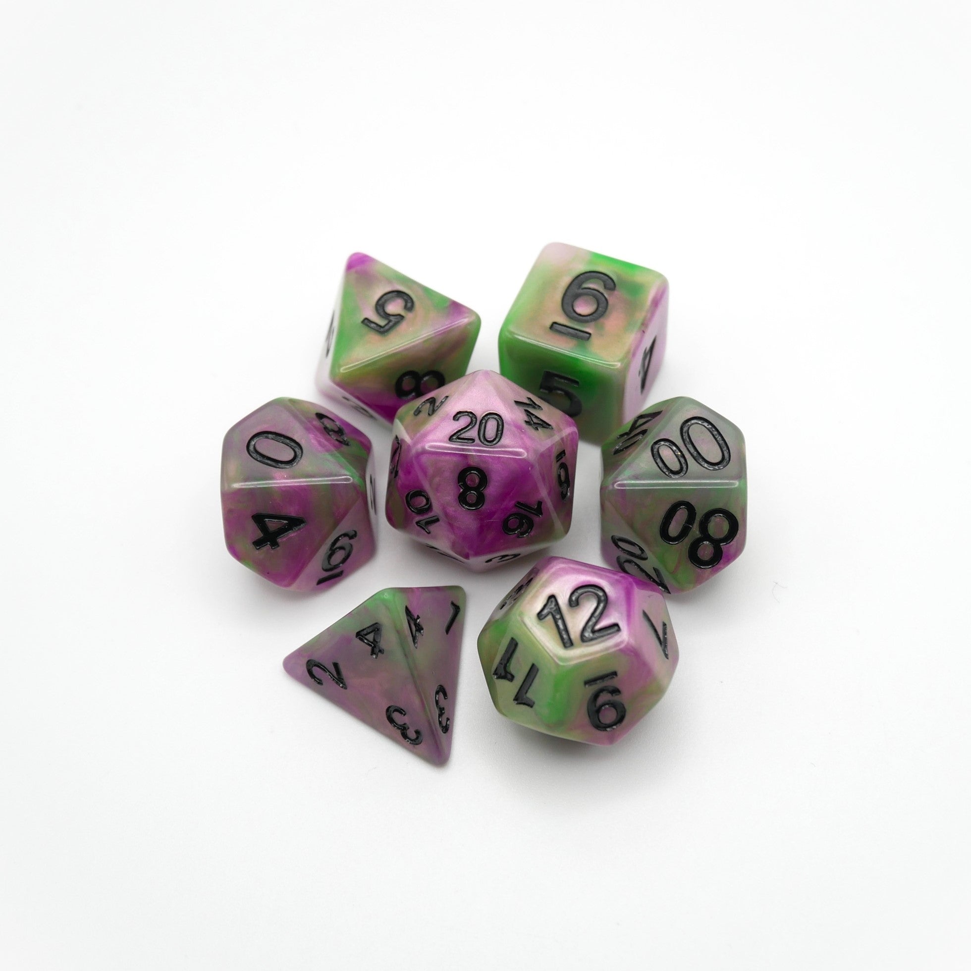 Poison Petals - 7 Piece DnD Dice Set | Acrylic RPG Gaming Dice - Collectors World Toys