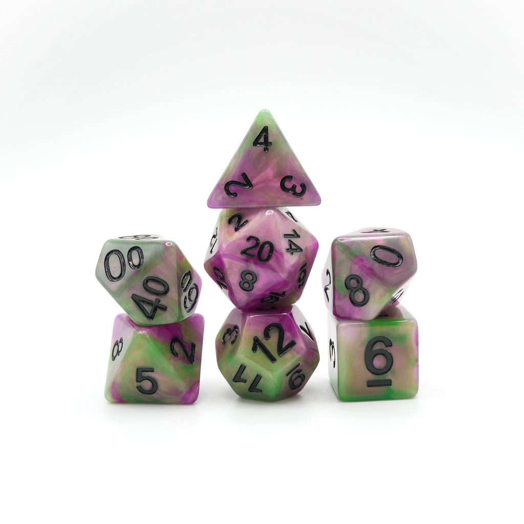 Poison Petals - 7 Piece DnD Dice Set | Acrylic RPG Gaming Dice - Collectors World Toys
