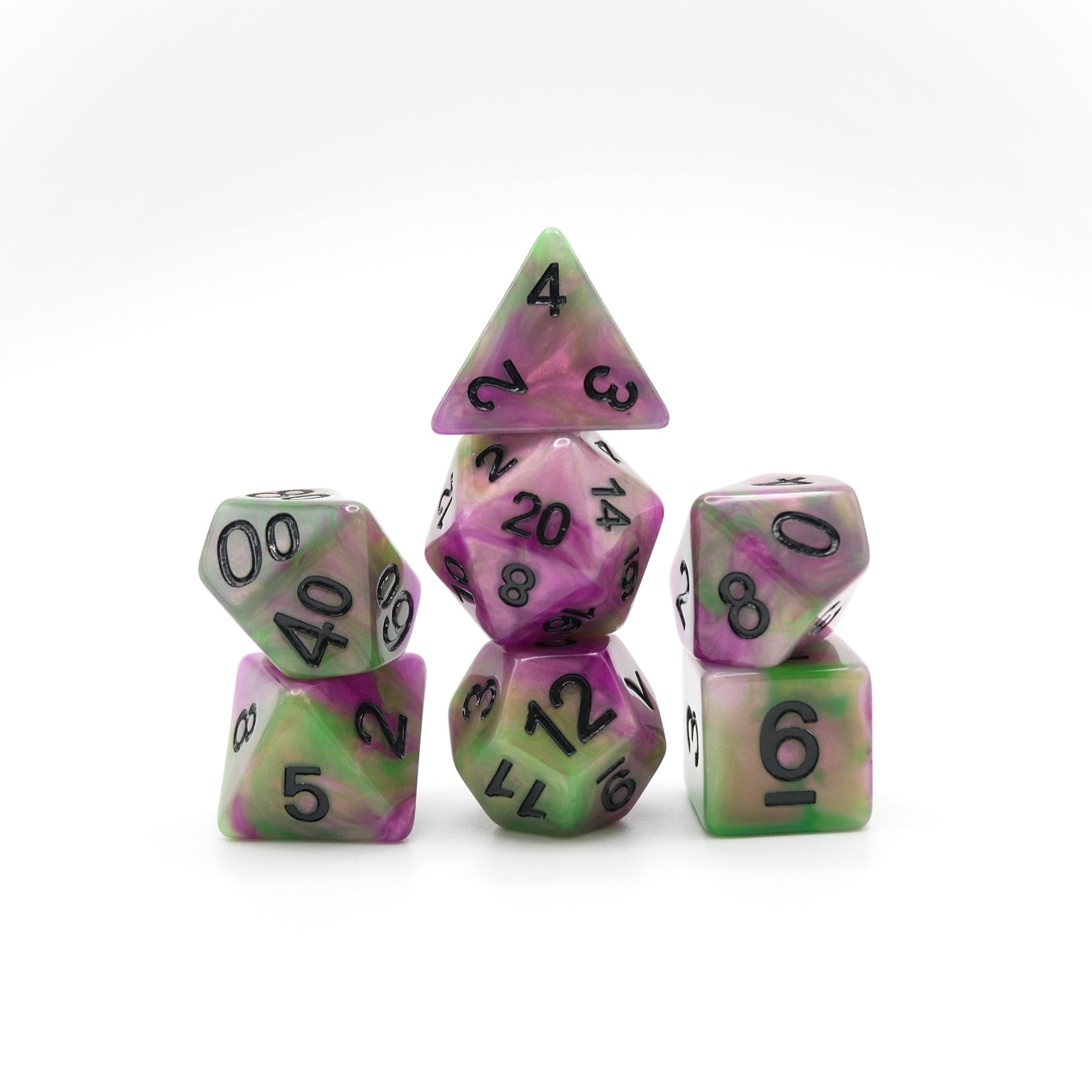 Poison Petals - 7 Piece DnD Dice Set | Acrylic RPG Gaming Dice - Collectors World Toys