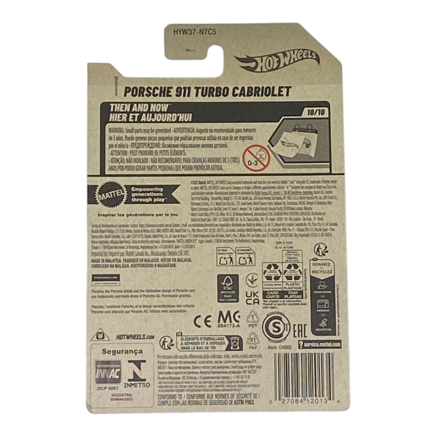 Hot Wheels Porsche 911 Turbo Cabriolet - Then and Now Series 10/10