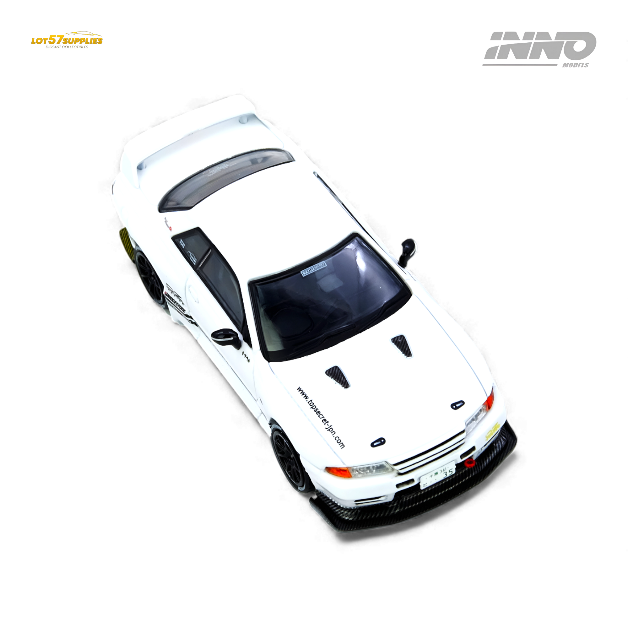 (Pre-Order) INNO64 TOP SECRET VR32 GT-R - White 1:64 Secondary image