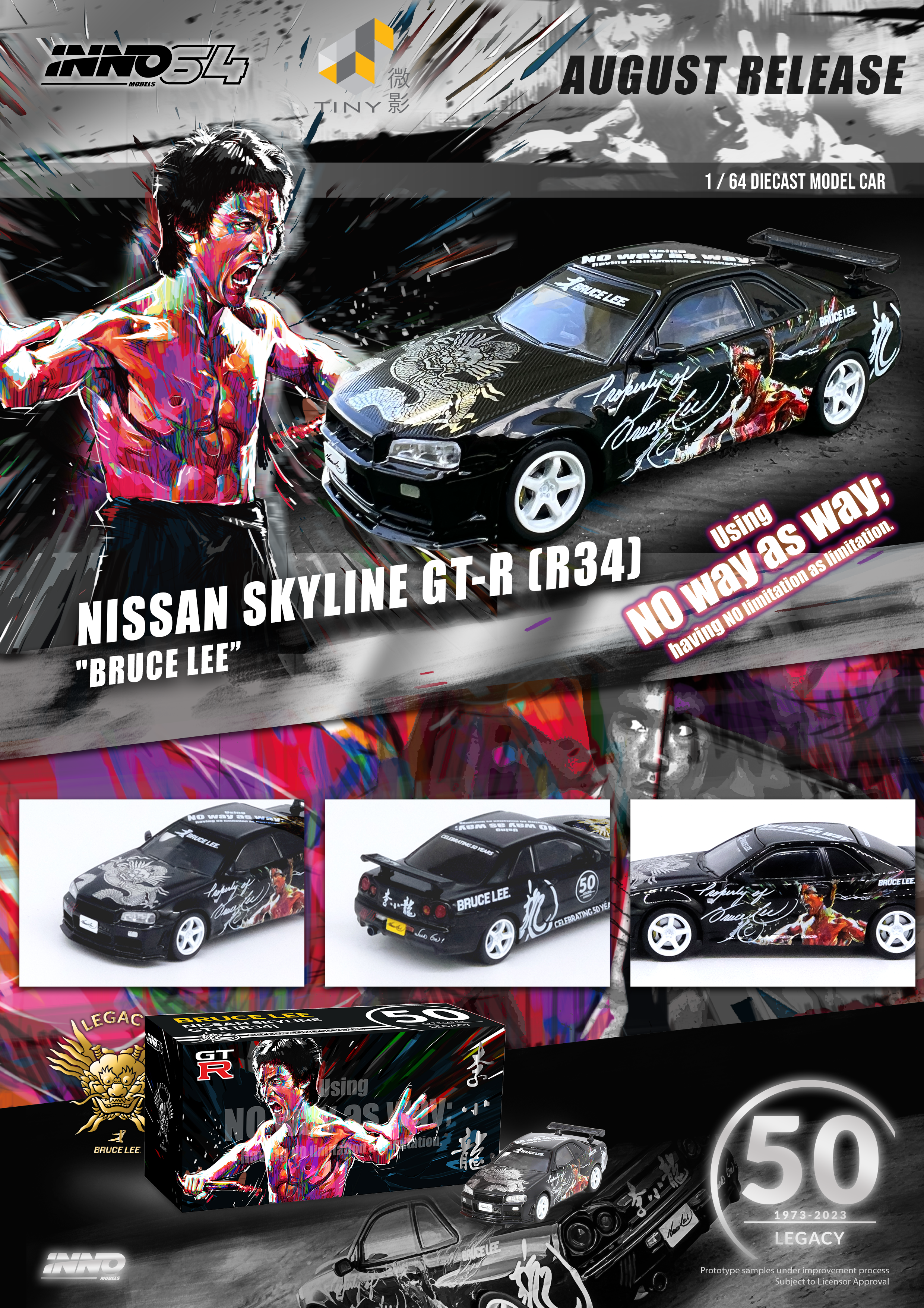 Inno64 x TINY Skyline GT-R's Series Honoring Bruce Lee's 50th Anniversary 1:64 - Collectors World Toys