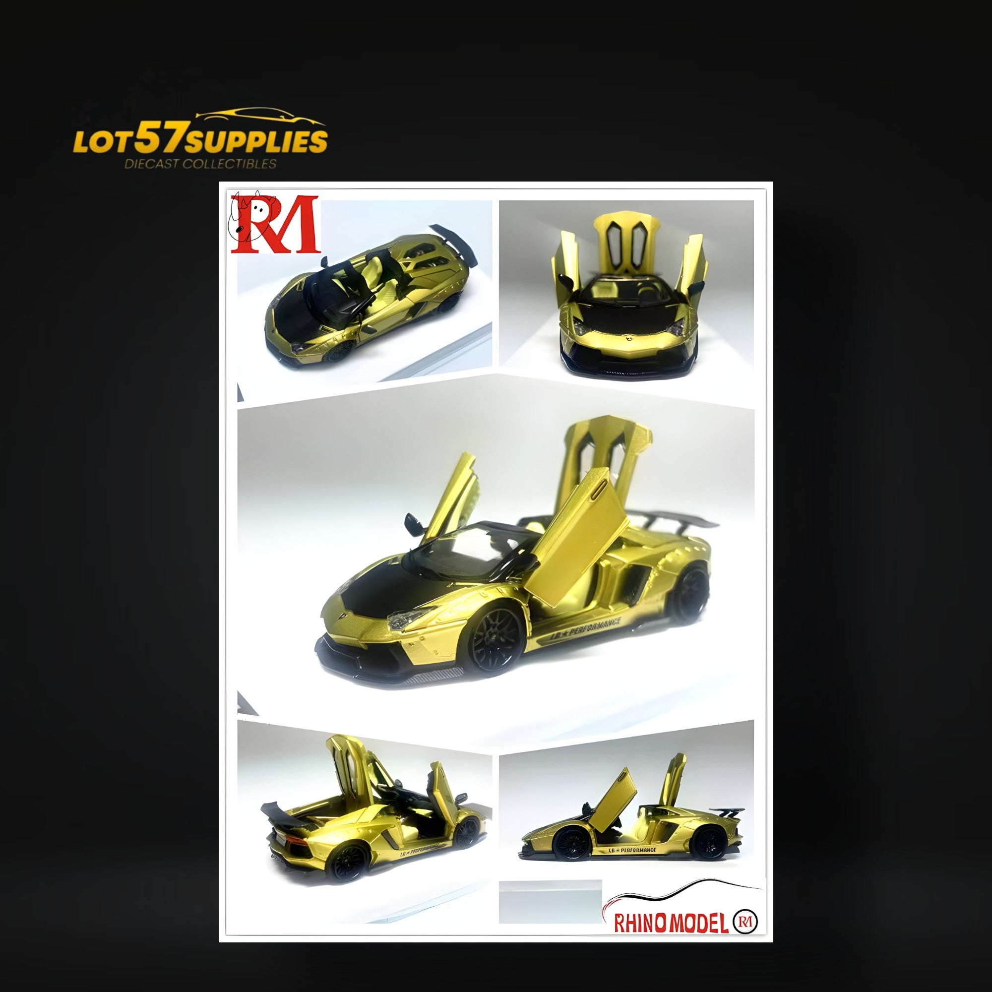 Rhino Model Lamborghini LP700-4 - Roadster LBWK in Gold 1:64 Main image