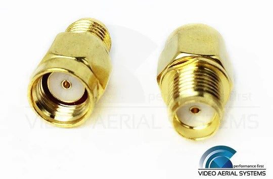 Video Aerial Systems SMA Female to RP-SMA Male Adapter 2-Pack (SMA Male to Female Reverse Polarity Gender Changer Adapter)