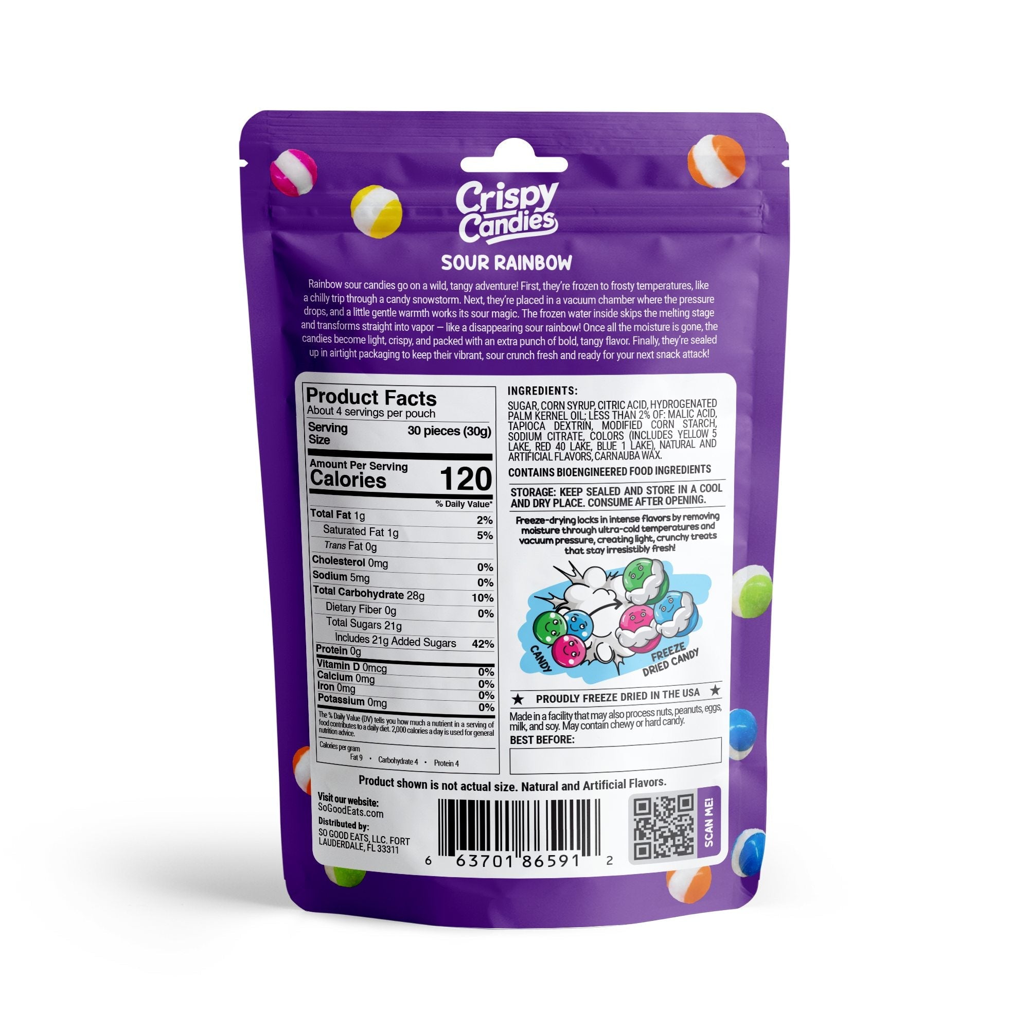 Crispy Candies - Sour Rainbow Freeze Dried Candy 114g Secondary image
