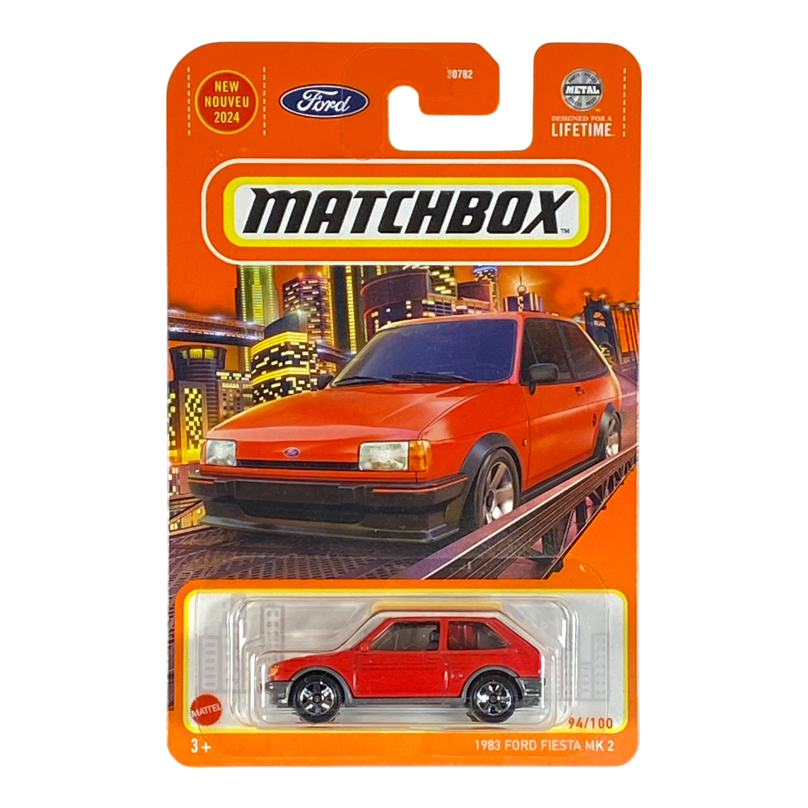 Red Matchbox 1983 Ford Fiesta MK2