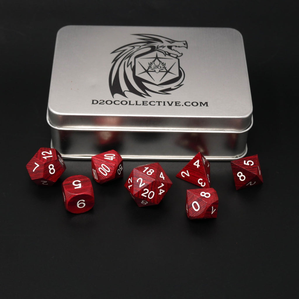 Redwood Forest - 7 Piece DnD Dice Set | Wood RPG Gaming Dice - Collectors World Toys