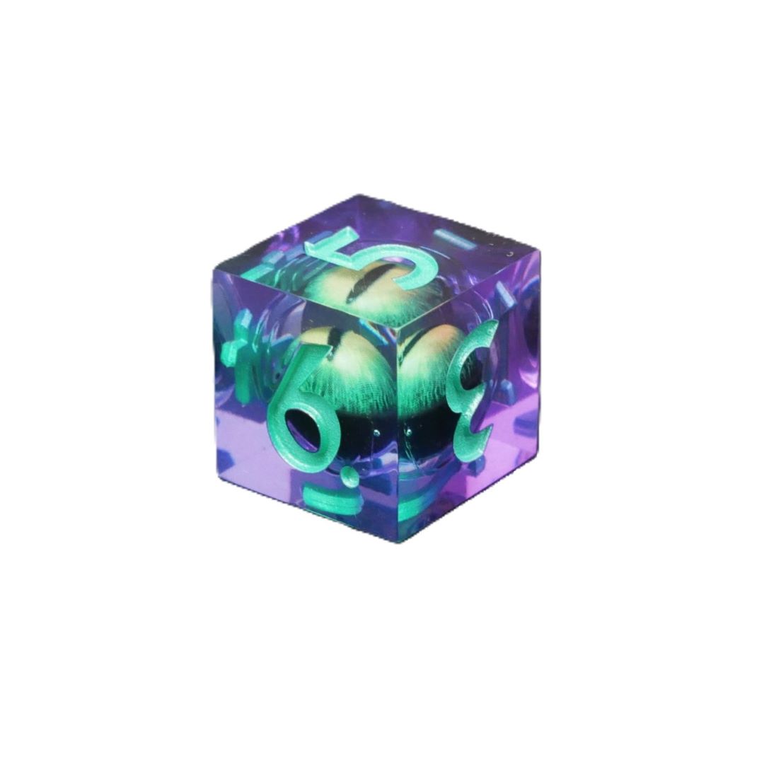 1d6 Moving Eye Sharp Edge DnD Dice | Acrylic RPG Gaming Dice - Collectors World Toys