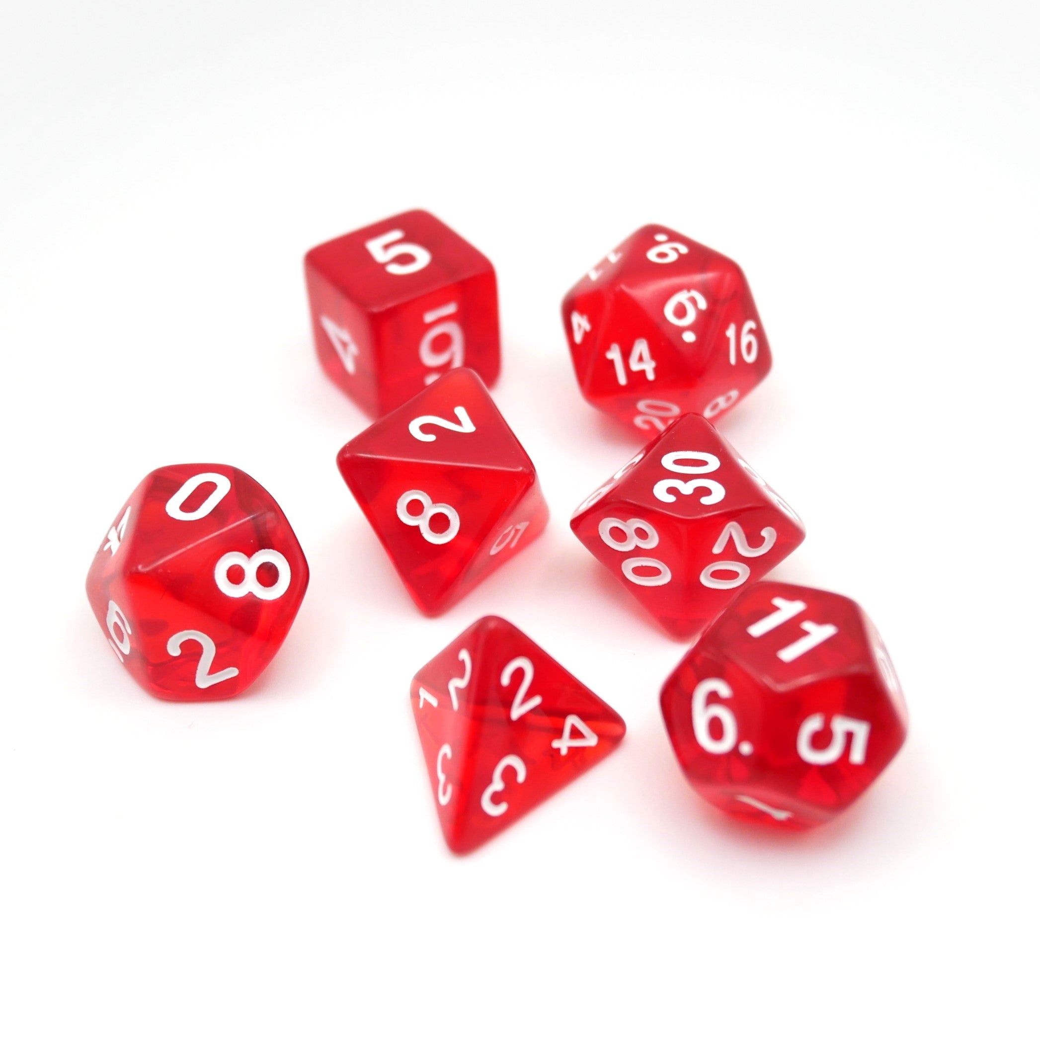 Ruby Ingots - 7 Piece DnD Dice Set | Acrylic RPG Gaming Dice - Collectors World Toys
