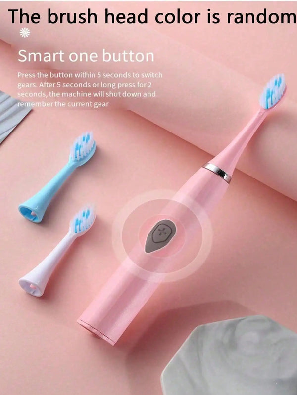 Electric Toothbrush for Adults – Automatic Couples Set with Random Brush Head Colors | Rechargeable Tooth Cleaner for Home & Travel Use