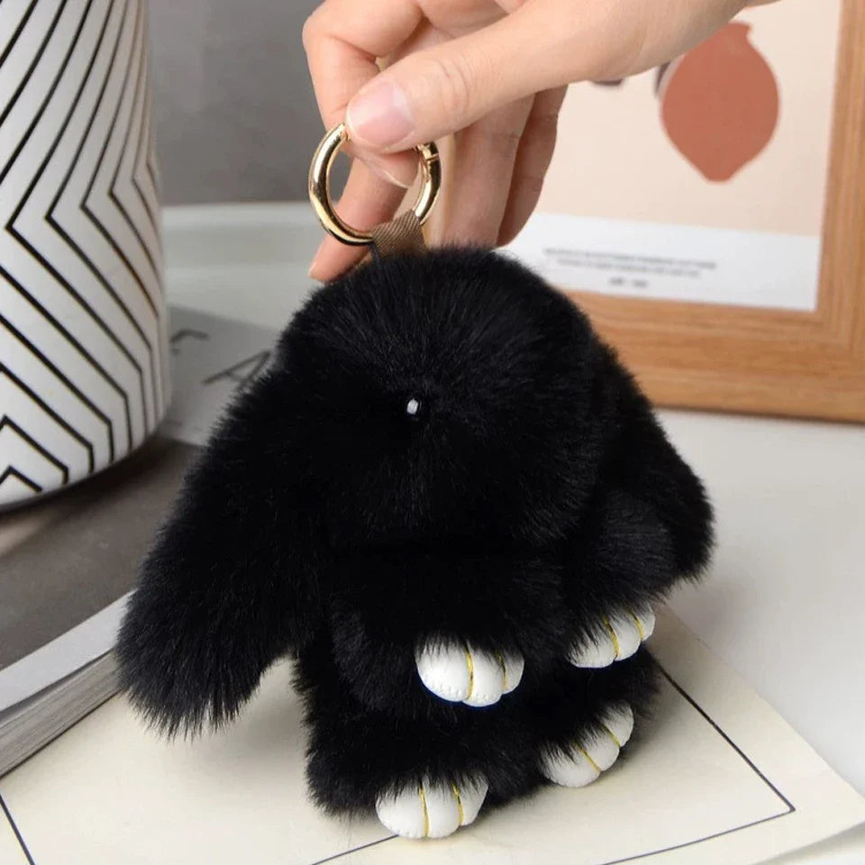 15cm Women's Rabbit Fur Keychain Bag Car Pendant Jewelry Decoration Fashionable Accessory for Bags And Gifts