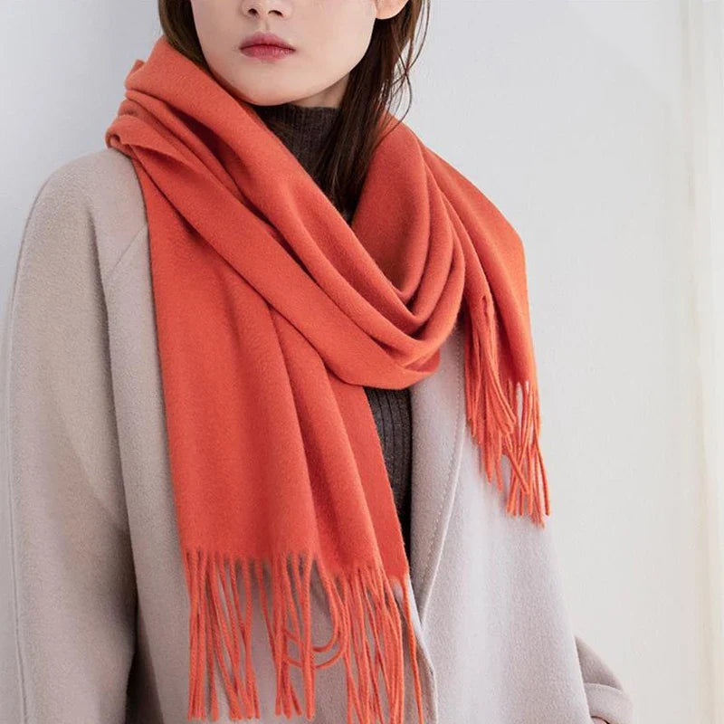 Solidlove 100% Wool Winter Scarf for Women – Luxury Cashmere-Feel Shawl, Poncho & Wrap | Warm Fashion Scarf for Ladies