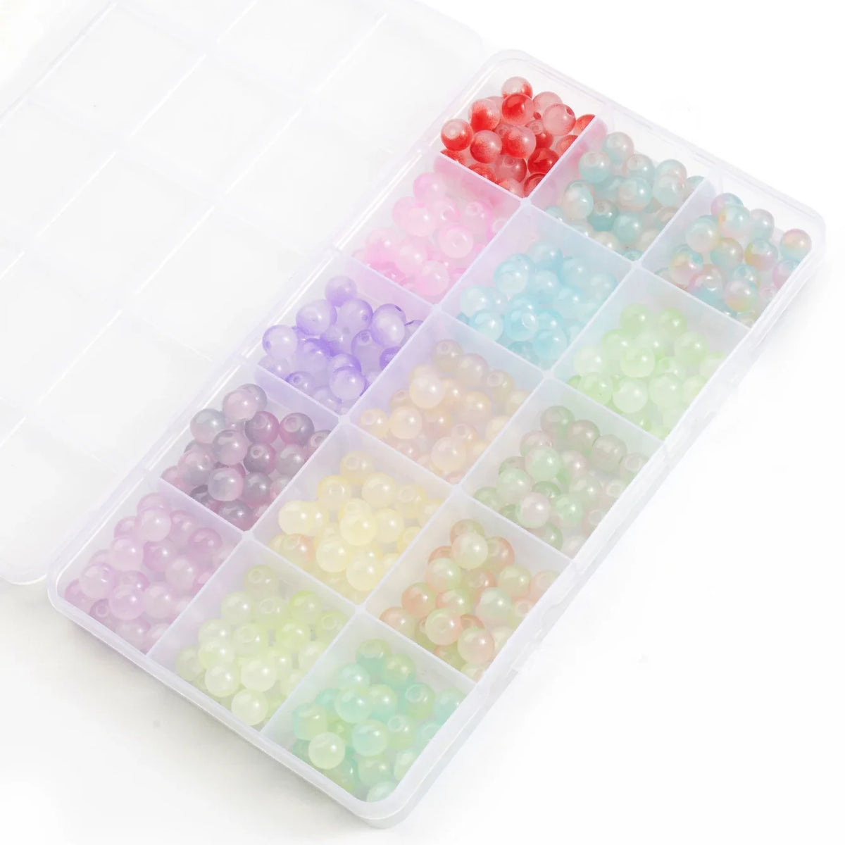 Glass Beads Bracelet Making Kit – 28 Colors 8mm Crystal & Gemstone Beads with DIY Jewelry Accessories